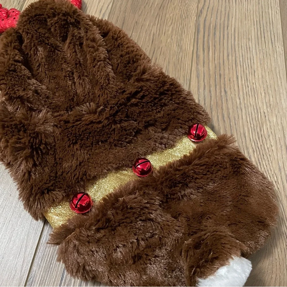 Pet Holiday Small Dog Reindeer Costume‎ With Jungle Bells